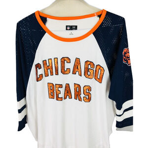 NFL Chicago Bears Team Apparel Womens Vintage Top Glitter Size L